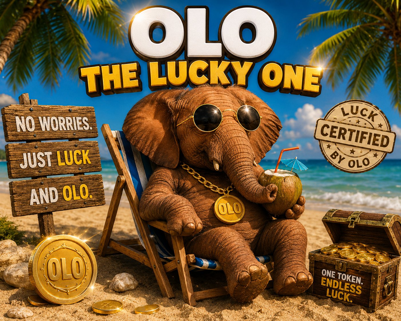 OLO the lucky one on the beach, no worries just luck